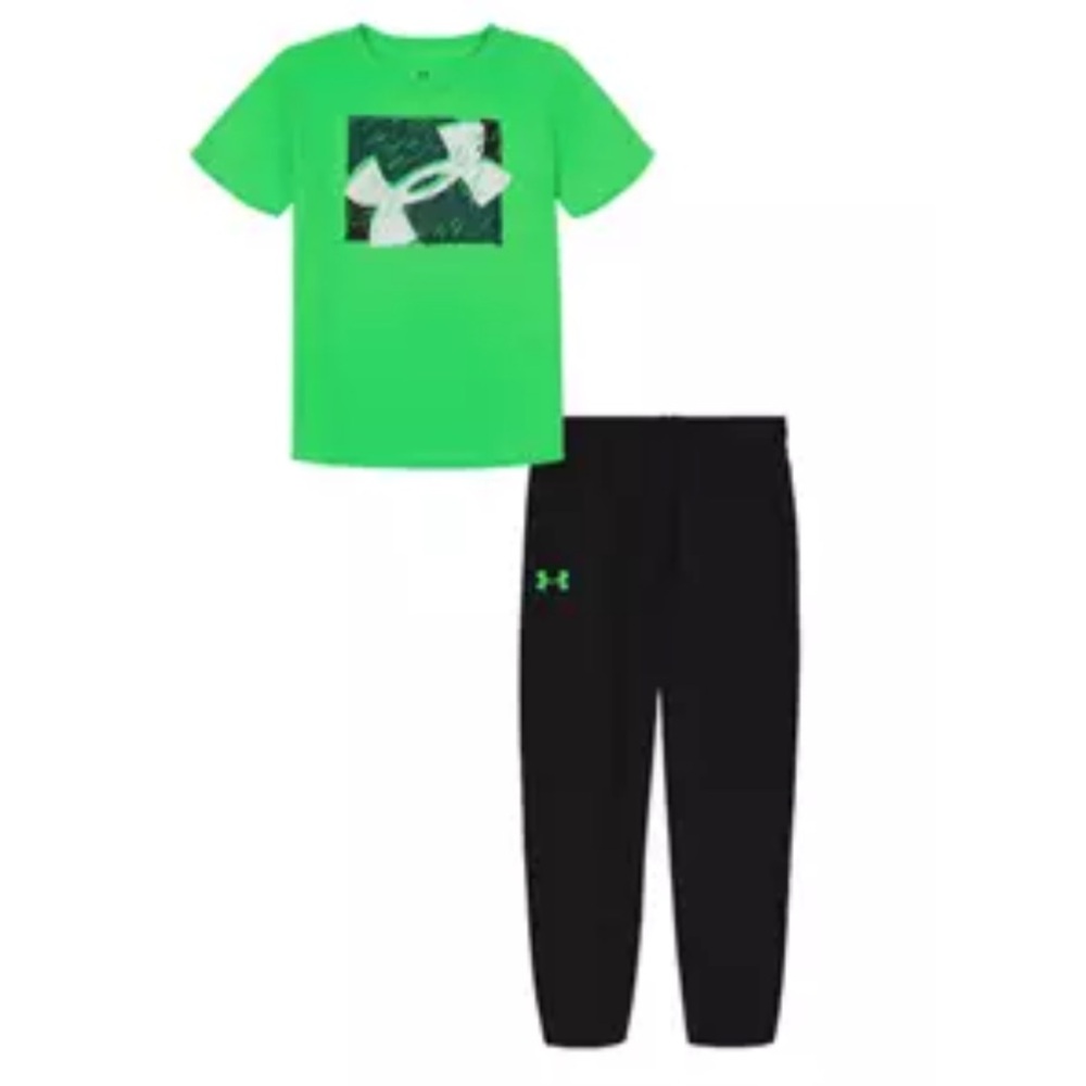 NWT Under Armour Baby Boys Short Sleeve Logo Set size 18M